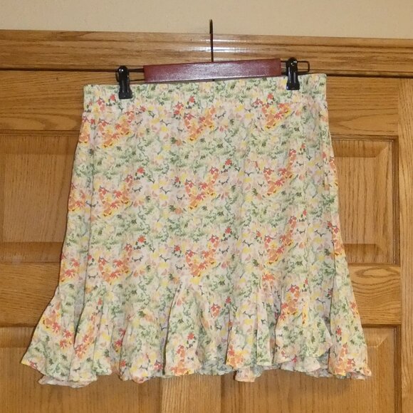 Loft Buttercup Floral Flounce Skirt Size L - Picture 5 of 5